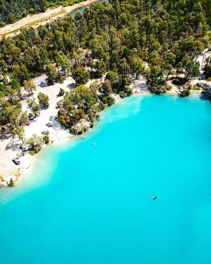 Aerial view of Stockton Lake in Collie