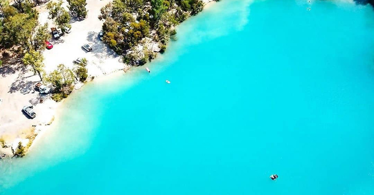 Stunning Blue Waters of Black Diamond Lake In Collie