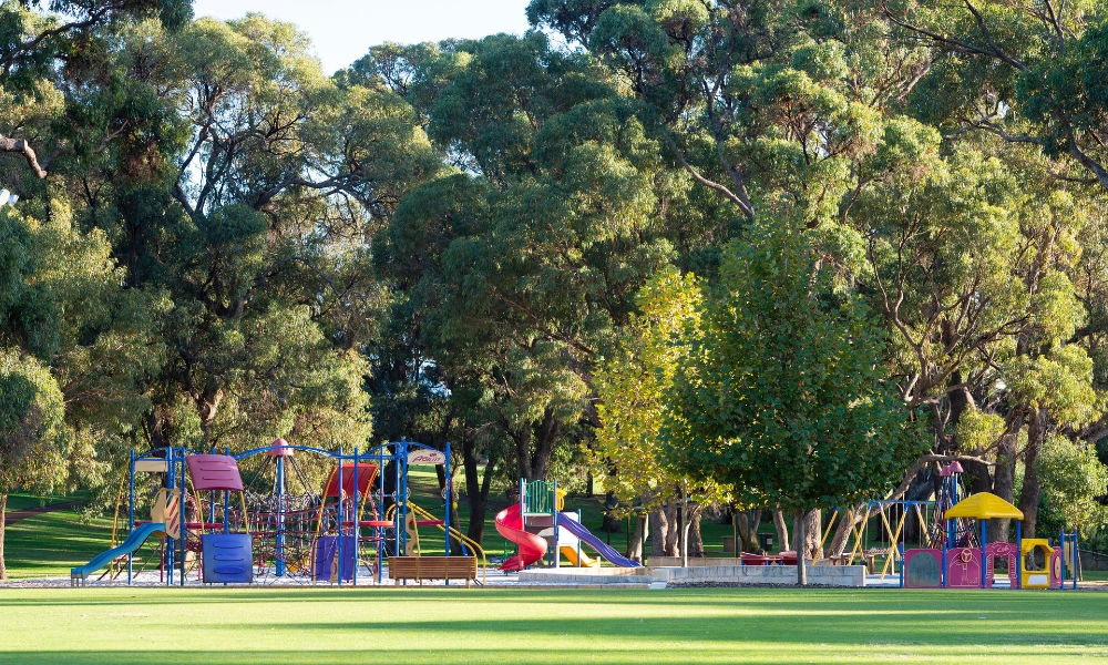 Head to Mawson Park, a picturesque spot to stretch your legs on your Joondalup day trip.