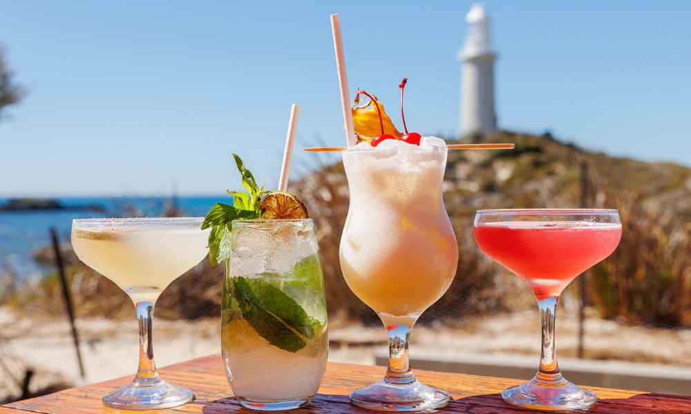 Sunset drink at Pinky's Rottnest Island